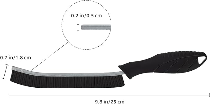 FOOGWEE Hard Bristle Crevice Cleaning Brush - Cleaning Supplies - Grout Cleaning Brushes for Household Use - Crevice Cleaning Tool for Bathroom, Home and Kitchen (5, Black)