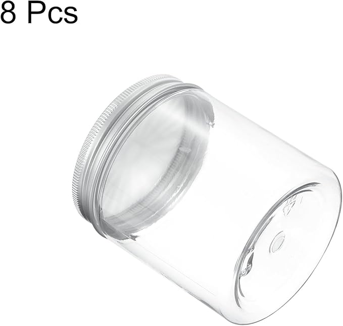 HARFINGTON 8 Pcs Empty Scent Beads Storage Container 8.5oz/250ml Air Freshener Tins Round Refillable Spice Containers Plastic Jars Sample for Air Freshener Candles Travel Storage