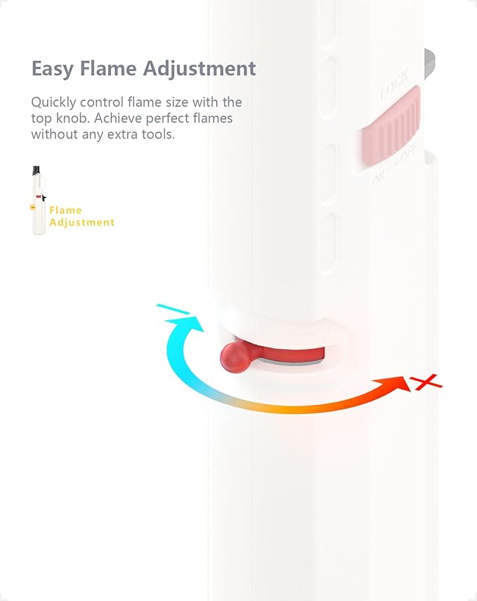 Butane Torch Lighter, 5 Pack of Refillable Windproof Long Jet Flame Lighters, BBQ Grill Kitchen Candle Lighters Bulk Multicolor (No Butane)