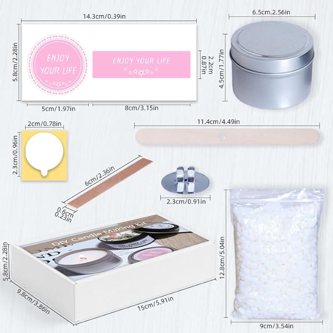 DIY Candle Making Supplies for Adults and Beginners, Including Soybean Wax, Exquisite Stickers, Candle Jars, Wicks, and Homemade Candle jar Sets with Essential Oils.