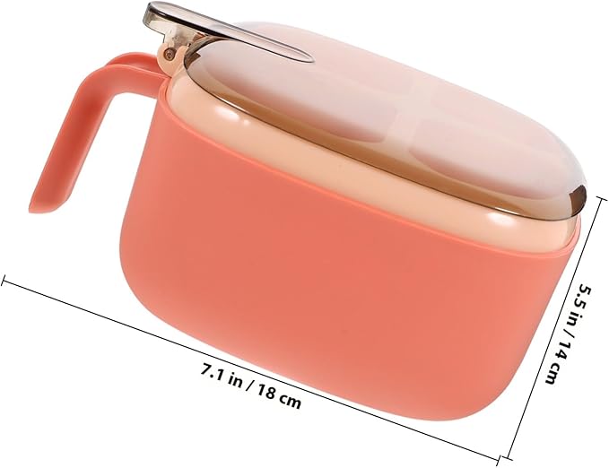 Pink Spice Box with 4 Compartments, Reusable Plastic Condiment Container with Lid, Compact Desktop Seasoning Storage for Kitchen Salt Sugar Pepper