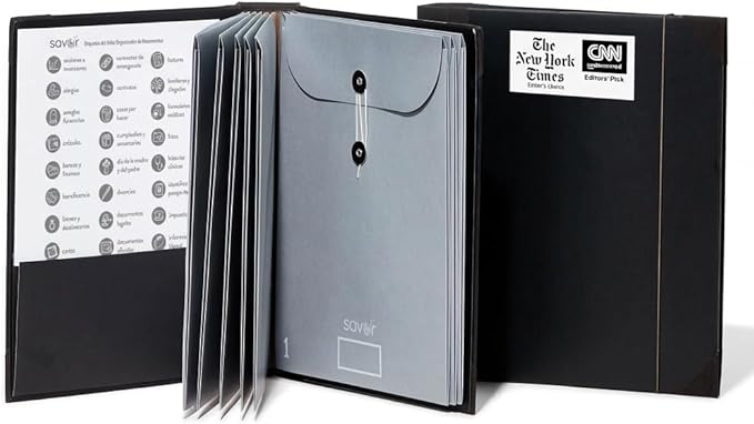 Savor | Edición Actualizada 2025 El Folio® Organizador de Documentos en Español| 17 millones de me Gusta en TikTok | Carpeta de Emergencia para Acta de Nacimiento, Tarjeta de Seguro Social, Pasaporte