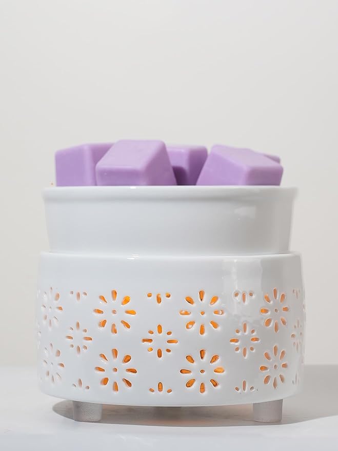Ceramic Electric Wax Melt Warmer & Cube Oil Melter Cute Small Warmers Aromatherapy for Home Decorative Burner Melts Scented Candle Tart Scent Warm Fragrance