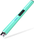 Rechargeable Lighter Electric Candle Lighters Arc Plasma Flameless Windproof USB Lighter Multi-Safety Protection Teal Blue