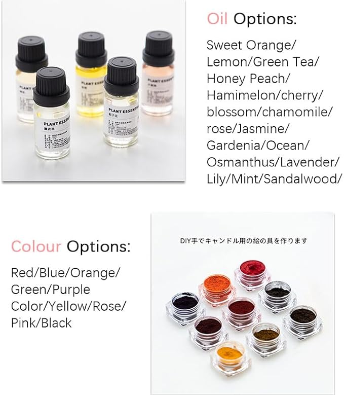 SimpleVibesXinPuwei DIY Scented Botanical Jelly Candle DIY Candle Kit House Warming Gift (Style A, Mold Style 3)