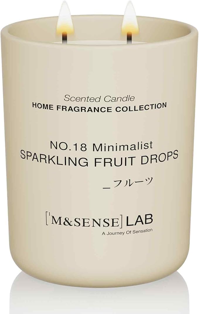 M&SENSE Natural Soy Large Candle| Sparkling Fruit Drops | 16.6 oz, 95H Burn | Mini Spring Scented Candles for Relaxation, Valentines Day Gift, Home Décor | for Bedroom, Office, Party
