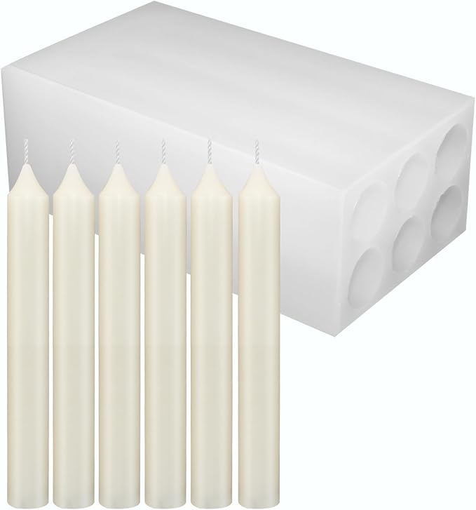 6-Cavity Long Cylinder Mold for Candle Making, 6 Holes Cylinder Silicone Candle Mold Long Pillar Silicone Mold for Wax Candle Making (Small)