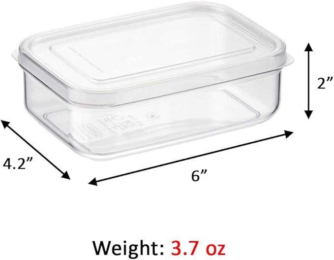 Lustroware Micro Clear Food Storage Container Set of 3 with Lid, BPA Free Shatterproof Canister, Dishwasher Microwave Safe, Fridge Pantry Refrigerator Organizer, Made in Japan (21 oz)