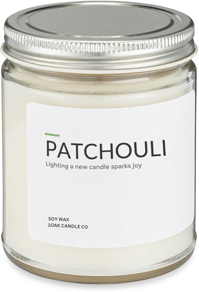 1OAK Patchouli Candle - Soy Wax Scented Candles (Patchouli) - Soy Candles for Home Scented - Long Burning Candle Premium - Hand-Poured (7oz.)