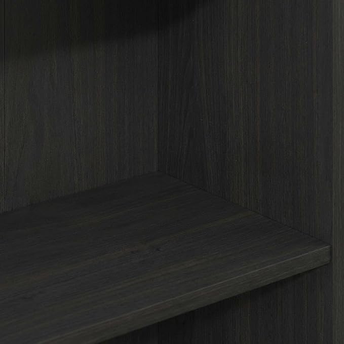 Furnifact Espresso Bookcase with Wood Construction, Single Piece, Modern Design, Durable Wooden Shelving for Living Room, Office Storage