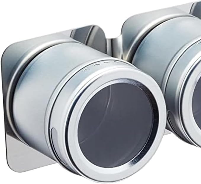 KitchenCraft 6-Piece Master Class Magnetic Spice Rack, Stainless-Steel, Silver, 9 x 12 x 16 cm