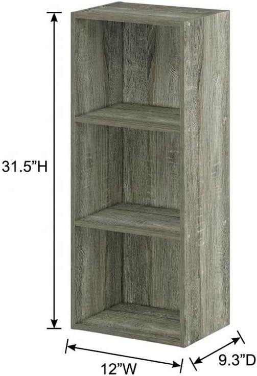 Furnifact French Oak 3-Tier Open Shelf Bookcase, StylishWood Storage Solution, Modern Design, Durable Wood Construction, Multi-Functional, Easy Assembly