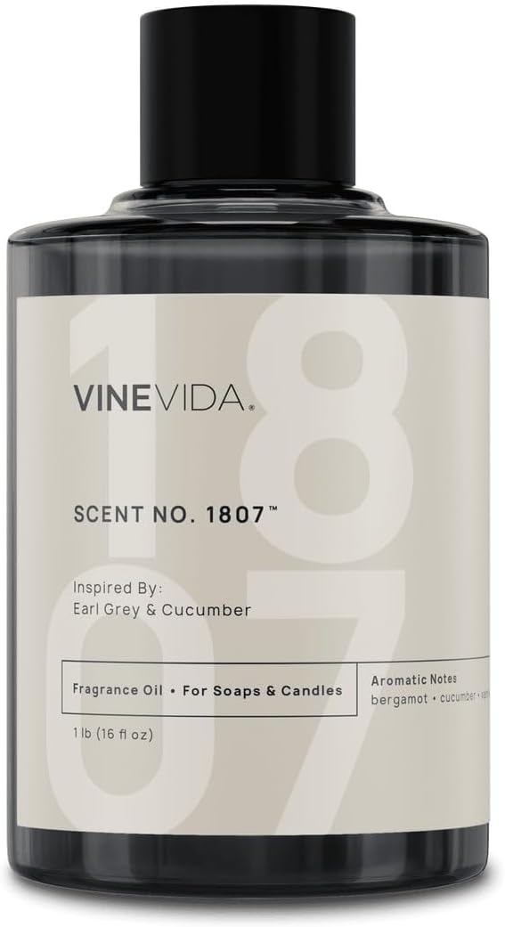VINEVIDA [16oz] Earl Grey & Cucumber Fragrance Oil for Candle Making - Natural Candle Oil Scents - Soap Making Essential Oil - Made in USA