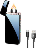 GADATOP Flame Arc Plasma Lighter,Electric Lighters, USB Rechargeable Electric Lighters Windproof Waterproof Lighter with LED Battery Indicator (Black)
