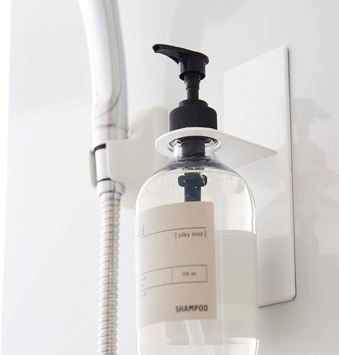 Yamazaki 4867 Magnetic Bathroom Dispenser Holder, White, Approx. W 2.8 x D 3.1 x H 6.7 inches (7 x 8 x 17 cm), Tower Floating Storage, Hygienic