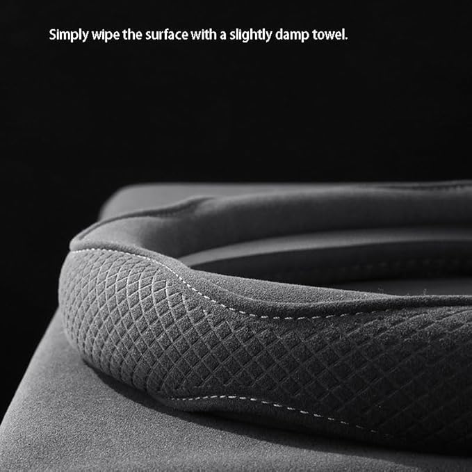 Car Steering Wheel Cover for Sonata SEL 2024, Leather Elastic Steering Wheel Protector Breathable Anti-Slip Steering Wheel Covers,Black-O