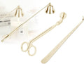 3 in 1 Candle Snuffer Long Handle Candle Extinguisher Candle Wick Trimmer Candle Cutter Candle Wick Dipper Kit - Gold