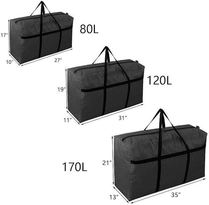Extra-large Tarp Storage Bag (Black, 31Gal/120L)