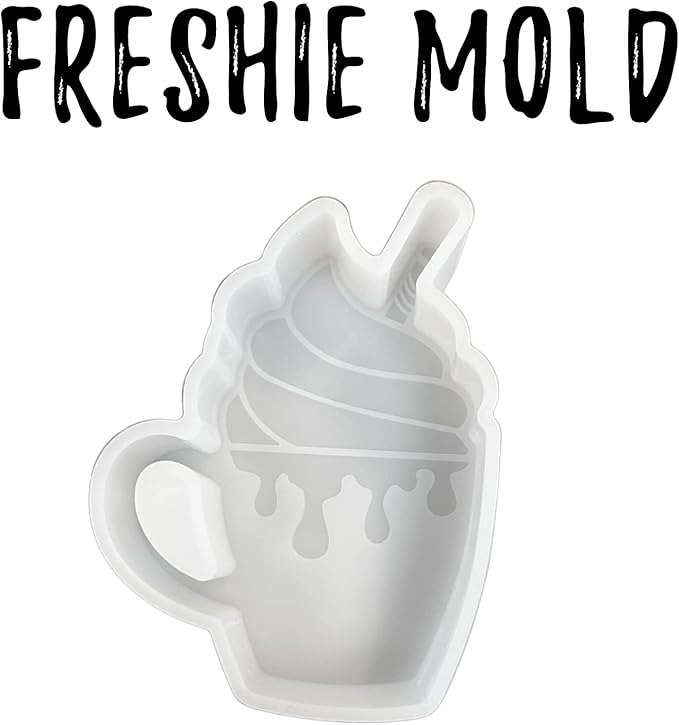 Hot Cocoa Chocolate Drip Mug Cup Tumbler Whipped Cream Handle Drink Car Freshie Silicone Mold 4x3x1” for Scented Aroma Beads Holiday Winter, Car Candle, Oven Safe Bake Heat Resistant to 400 F Supplies