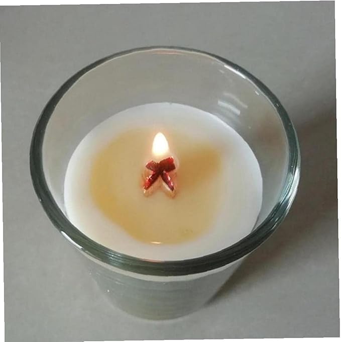 PXBBZDQ Wood Candle Wick Base Clips for Candle Making DIY | Sustainer Tabs Fit Most Wooden Wicks | Longer Burn Time & Less Wasted Wax(50pcs)