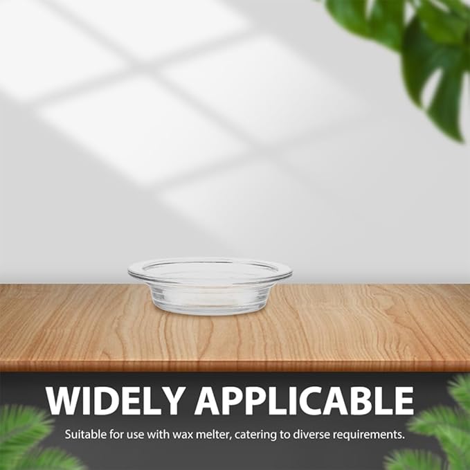 2Pcs Wax Warmer Replacement Dish, Replacement Wax Heating Tray, 4.5in Glass Aromatherapy Tray Candle Heating Bowl for Therapy Lamp Electric Lamps Oil and Tart
