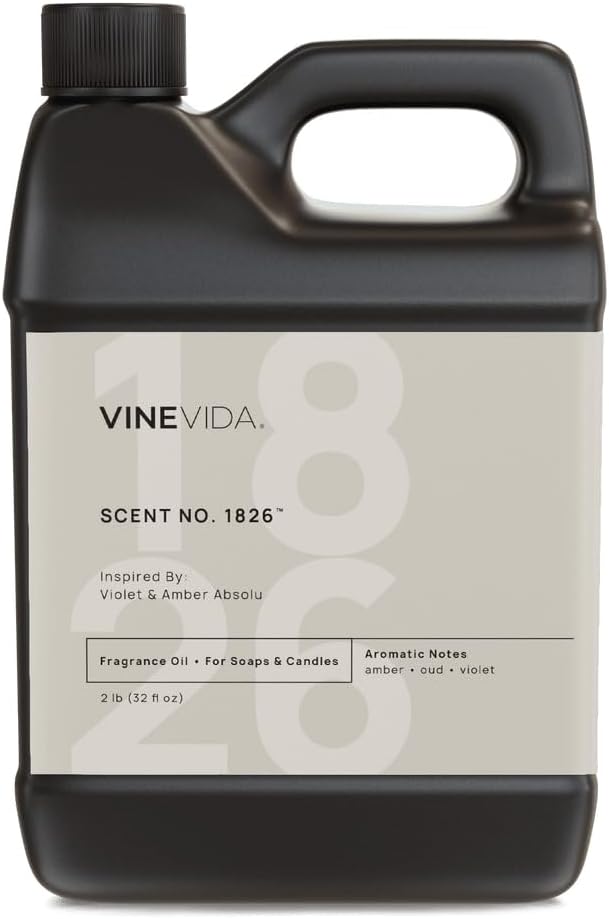 VINEVIDA [32oz] Violet & Amber Absolu Fragrance Oil for Candle Making - Natural Candle Oil Scents - Soap Making Essential Oil - Made in USA