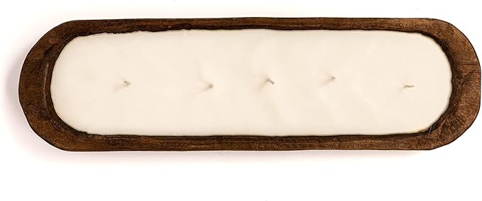Red Barn Candle Company Wood Dough Bowl Candles | 100% Natural Soy Wax & Essential Oil Infused | Odor Eliminating + Pet Safe | Scented Candle Gifts for Men & Women (5-Wick, Maple Pecan Waffle)