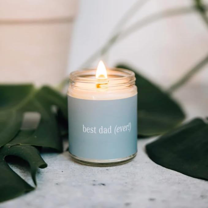 Fontana Candle Co. Celebration Collection, Best Dad Ever Gift – 9oz Scented Candles Made with Beeswax, Coconut Oil & Pure Essential Oils – Wood Wick, 35+ Hrs Clean Burn – Non-Toxic Candles for Home