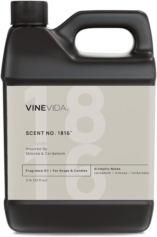 VINEVIDA [32oz] Mimosa & Cardamom Fragrance Oil for Candle Making - Natural Candle Oil Scents - Soap Making Essential Oil - Made in USA