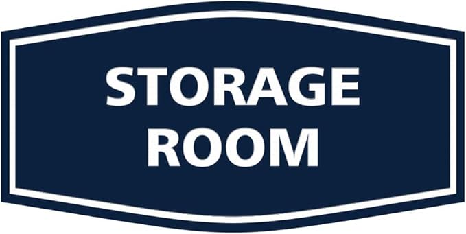 Signs ByLITA Fancy Storage Room Sign (Navy Blue/White) - Large 10 Pack