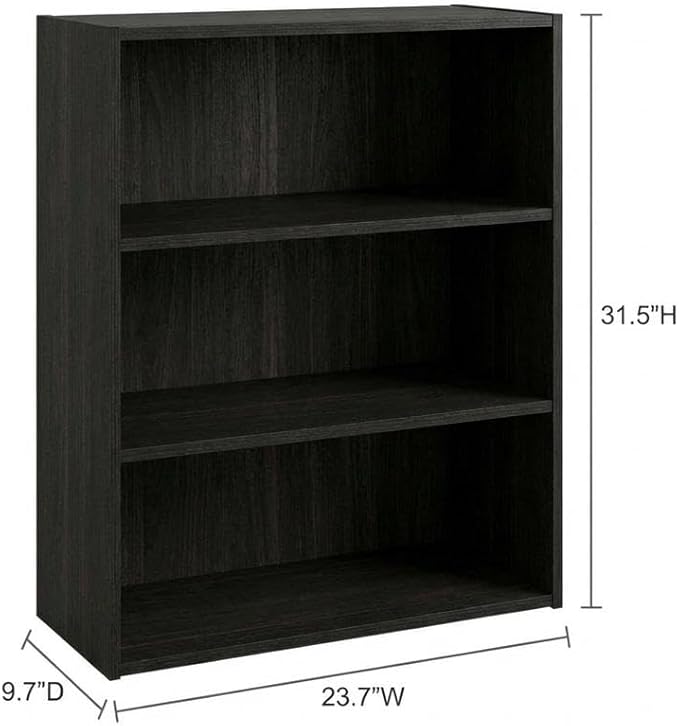 Furnifact Espresso Bookcase with Sturdy Wood Construction, Modern Design, Ideal for Home or Office Storage, Stylish and Durable Shelving Unit