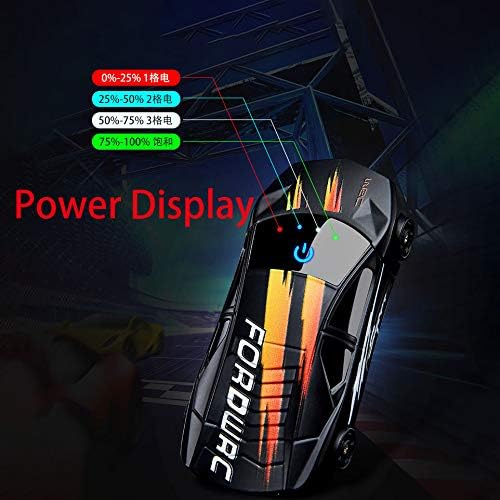 Dual Arc Plasma Lighter - Windproof, Touch-Start with LED Light, USB Rechargeable, Car Shape, Novelty Electric Lighter (Blue)