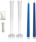 2pcs Taper Candle Mold, 10.2 Inch Clear Plastic Tapered Candlesticks Candle Molds, for Wedding, Parties, Dinner, Home Decor