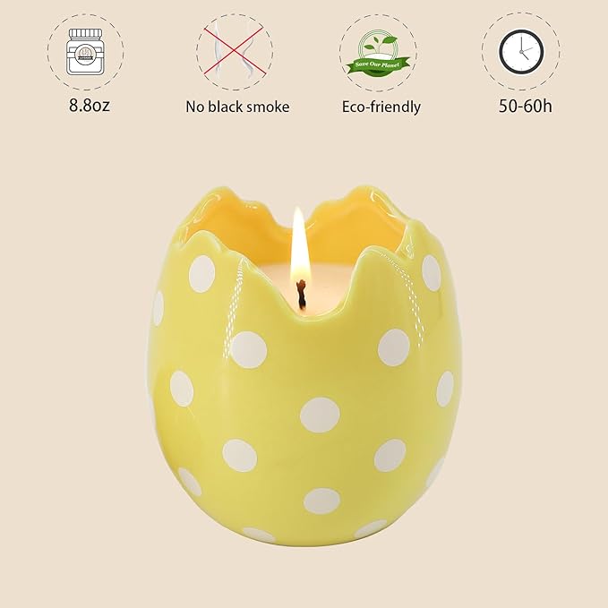 Easter Decorations - Easter Eggs Scented Candle, Easter Gifts for Women, Vanilla Candles(8.5oz)