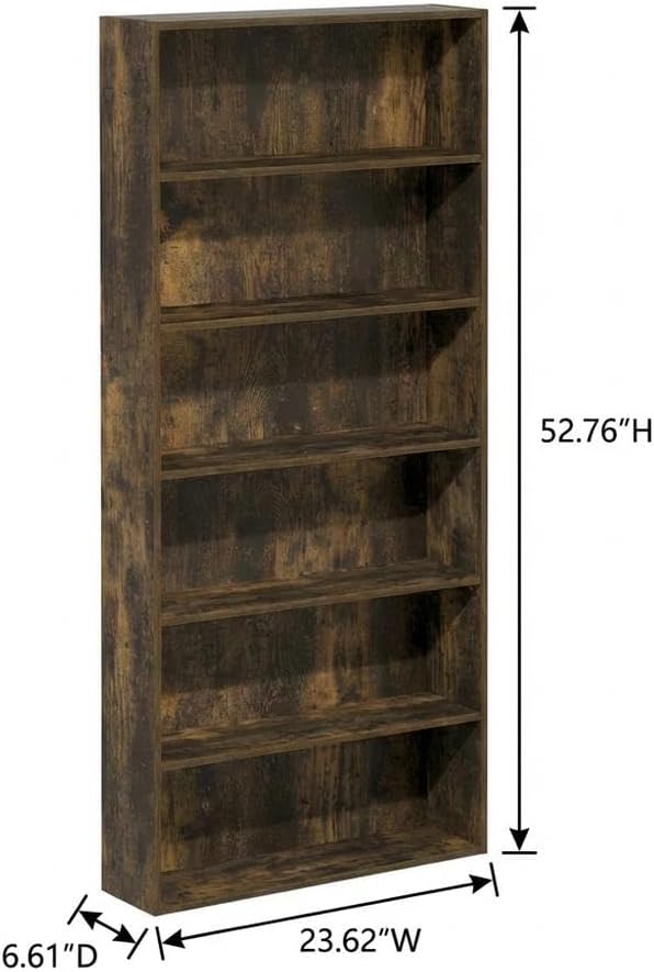 Furnifact Amber Pine Bookcase with Classic Wooden Design, Sturdy Construction, Ample Storage Space for Living Room, Home Office, Stylish and Durable