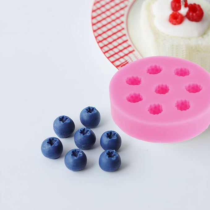 5 Pcs Candle Making Mold, 3D Ice Cream Ball Shape Candle Molds 2 Pcs with Chocolate Shape Molds, 3D Fruit Shape Silicone Fondant Mold for DIY Wax Candle, Soap, Cake Cupcake Topper Decoration