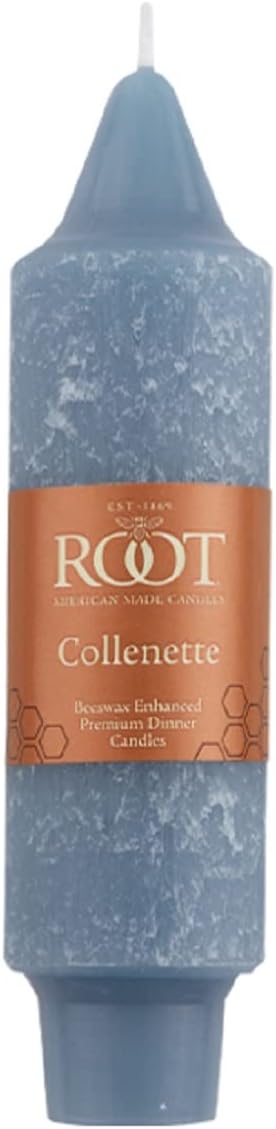 Root Candles Unscented Dinner Candles Premium Beeswax Blend Boxed Candle Set, 5-Inch, Williamsburg Blue, 8-Count