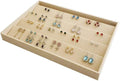 Premium Grade Beige Velvet Jewelry Organize Display Tray for Earrings Stackable Storage Neutral Color Store Trade Show Gallery Home Use Drawer Divider