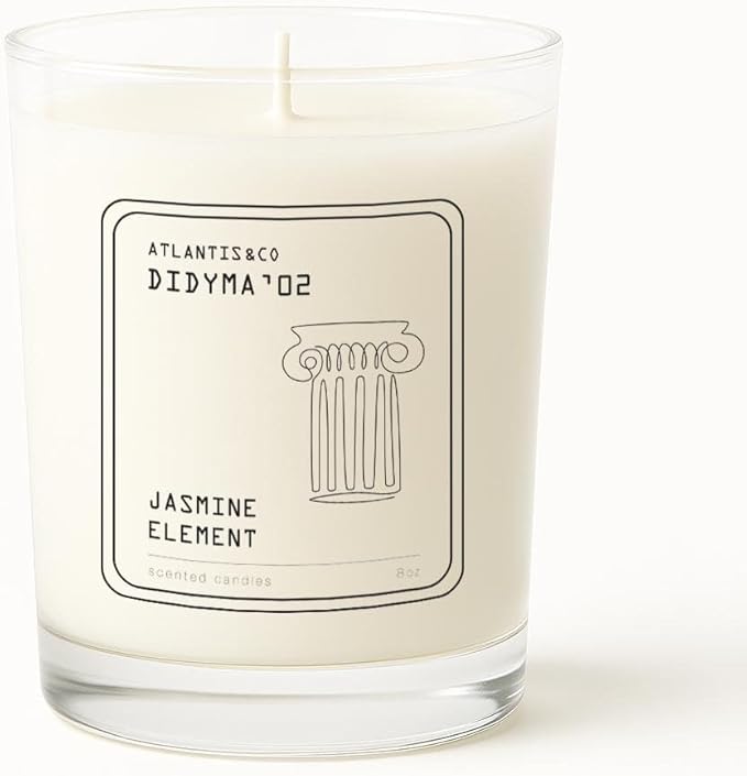 Jasmine Element Scented Candle, 8oz Jar with Long-Lasting Burn, Giftable, Holidays,Birthdays
