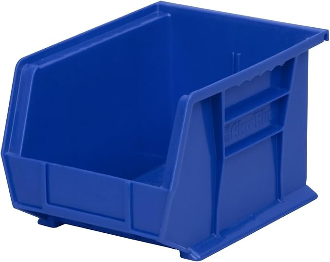 Akro-Mils 30239 AkroBins Plastic Storage Bins, Space-Saving Stackable Bins for Garage, Pantry, Craft Organization, 11-" x 8-" x 7-", blue, 6-Pack