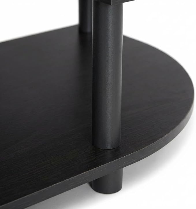 Furnifact White Corner TV Stand with Simple Design, Durable Composite Wood and PVC Tubes, Modern Style, Suitable for Living Room Entertainment Area