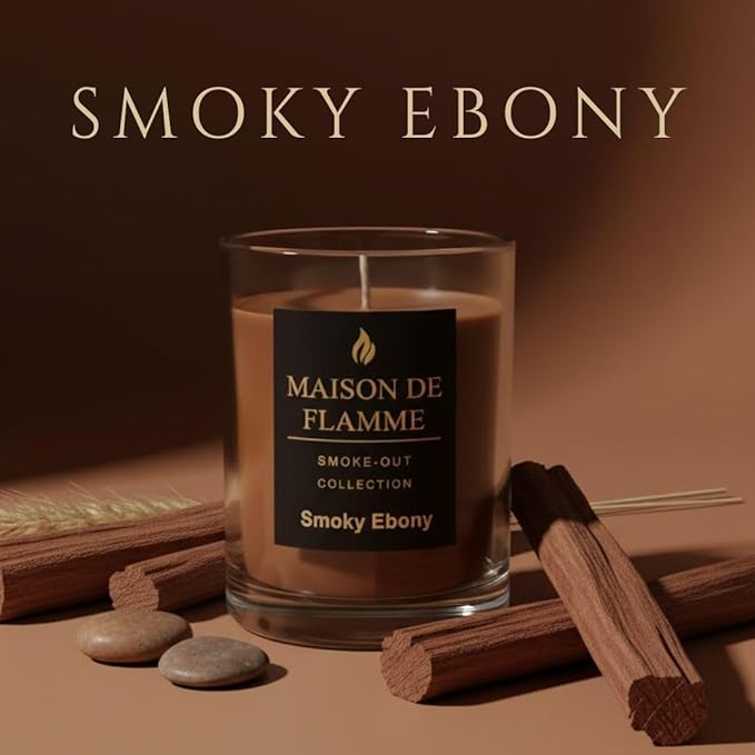 Smoke Odor Eliminating Candle – Smoky Ebony Soy Wax Candle for Kitchen, Apartment & Home Smells, Long Lasting Odor Neutralizing Scented Candle, 150g / 5.3 oz – Maison De Flamme