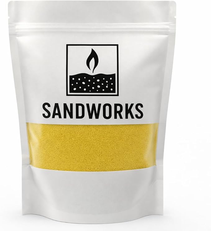 Sand Wax Candle Making Kit – 5 Wooden Wicks & 15 Cotton Wicks, 500 g Premium Fragrance-Free Sand Wax (Sunstone Sand (Yellow)