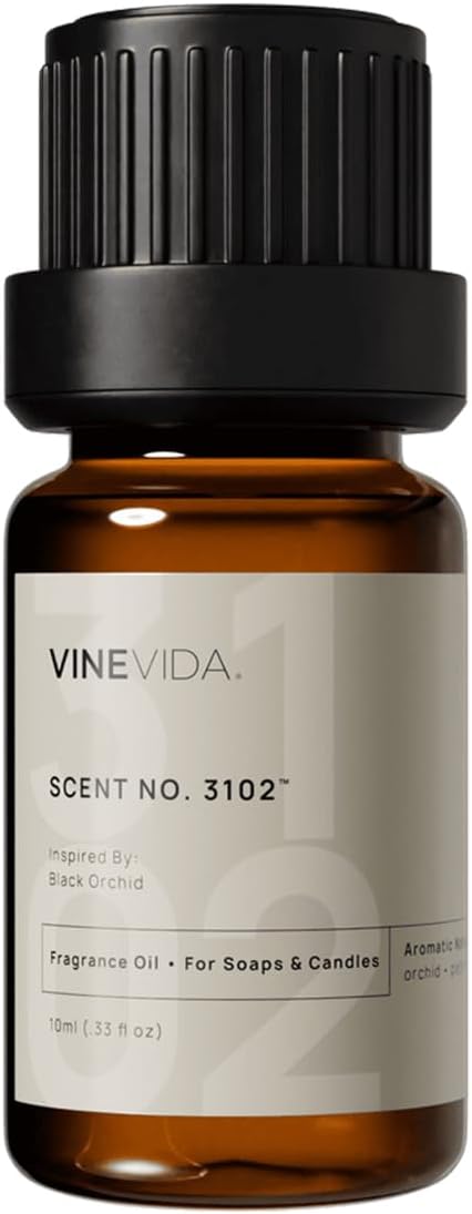 VINEVIDA Scent NO. 3102 Fragrance Oil - 10mL - Inspired by: Black Orchid Fragrance Oil for Candle Making - Made in USA Candle Scents Scents for Soap Making