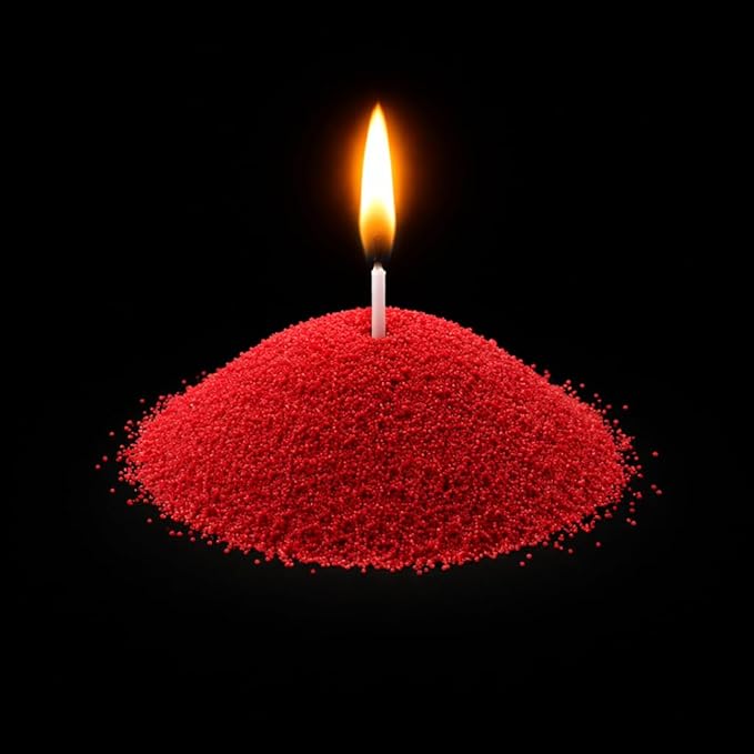 Sand Wax Candle Making Kit – 5 Wooden Wicks & 15 Cotton Wicks, 500 g Premium Fragrance-Free Sand Wax (Ember Red)