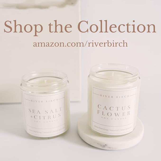 River Birch Candles Cactus Flower Scented Candle | Premium, All-Natural, Non-Toxic, Soy Candles | 8.5oz 40 Hr Burn Time | Cozy Relaxing Gifts for Home