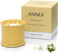 Annex Lily of the Valley & Jasmine Luxury Scented Candle - 8oz Handmade Ceramic Jar Candle - 50hr Clean Burn, 100% Non-Toxic Soy Wax, Home Fragrance, Aesthetic Decor Gift for Men Women - White Floral