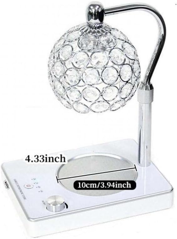 Elegant Style Fragrance Lamp, Height Adjustable Top Down Candle Warmer with Timer, Electric Wax Warmer for Home Office Christmas Decoration (Silver)