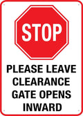 Stop Please Leave Clearance Gate Opens Inward Outdoor Signs Aluminum 12X8 Inch Uv Ink Printed For House And Business