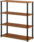 Furnifact Light Cherry Black Bookcase with Wood Construction, Spacious Storage, Stylish Design, Perfect for Home and Office Use